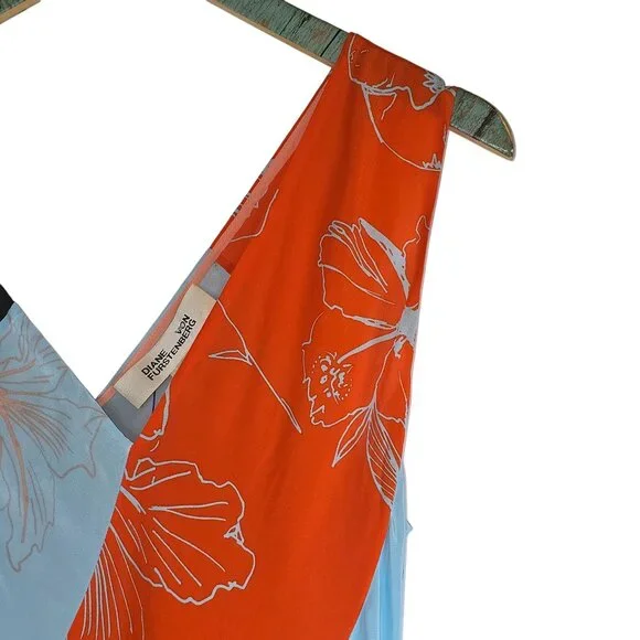 Diane Von Furstenberg Women's Silk Fenelon Print Bias Midi Dress Sz 14 NWOT - Picture 4 of 12